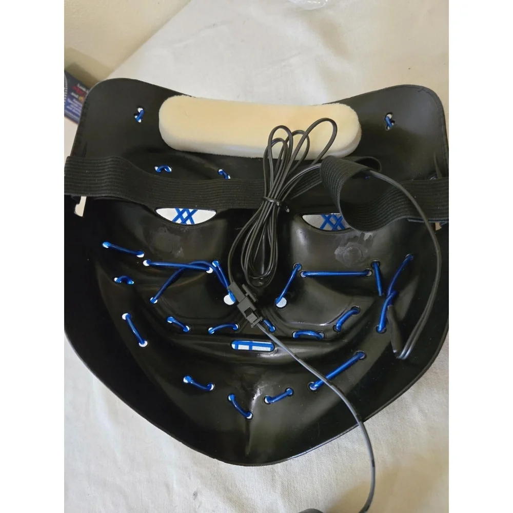 Lot Of 2 Purge Light Up LED Mask Costume Cosplay Party- 3 Modes- Lights-